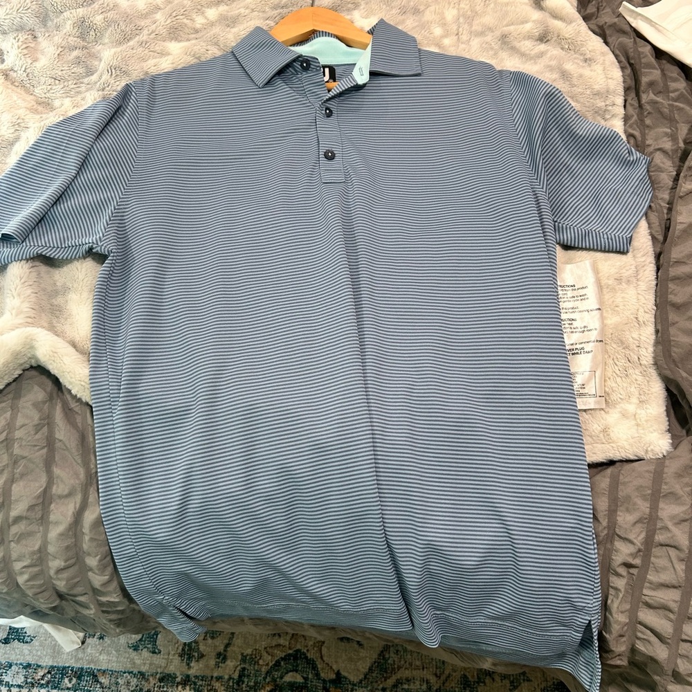 FootJoy Blue Striped Polo Shirt